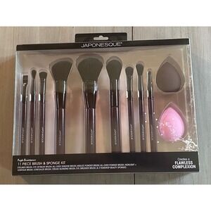 Japonesque Purple Renaissance 11 Piece Makeup Brush and Sponge Kit New